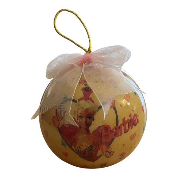 Vintage Barbie Holiday Christmas 1996 Ornament Pink Bow - Picture 1 of 4